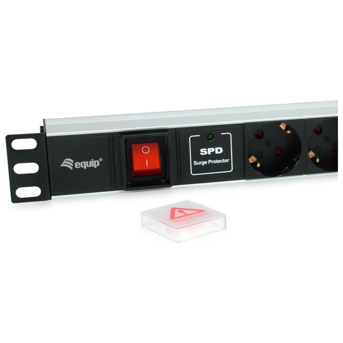 Equip Unita' di Distribuzione dell'Energia (PDU) 7 Prese Ac 1u Nero-Argento
