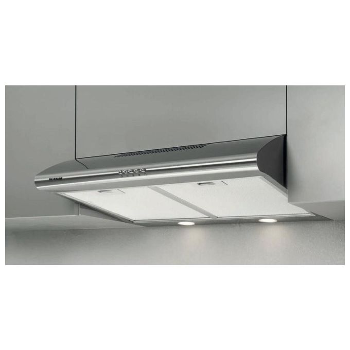 Silverline 1201.6.733.04 Cappa Incasso Sottopensile 60 cm 480 m³-h Classe D 68 dB 3 Velocita' Pulsanti colore Acciaio Inox