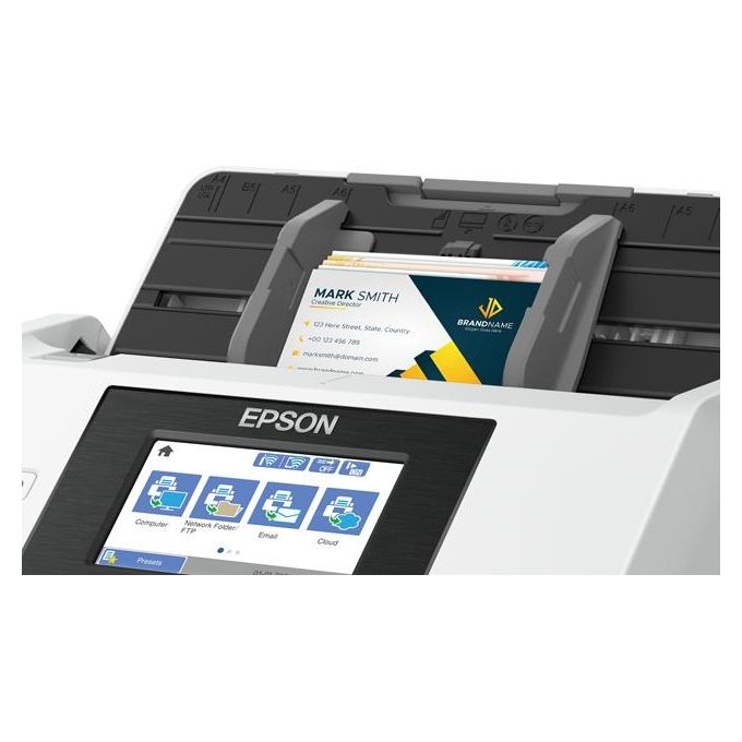 Epson B11B265401 WorkForce DS-790WN Scanner documentale a foglio con ADF fronte retro 100 fogli Wi-Fi Ethernet USB 3.0 touchscreen 10,9 cm colore Nero Bianco