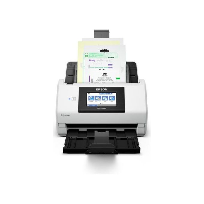 Epson B11B265401 WorkForce DS-790WN Scanner documentale a foglio con ADF fronte retro 100 fogli Wi-Fi Ethernet USB 3.0 touchscreen 10,9 cm colore Nero Bianco