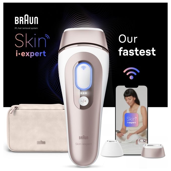 Braun Epilatore Luce Pulsata IPL Smart I Expert Viso Corpo Rose Gold Bianco PL7147