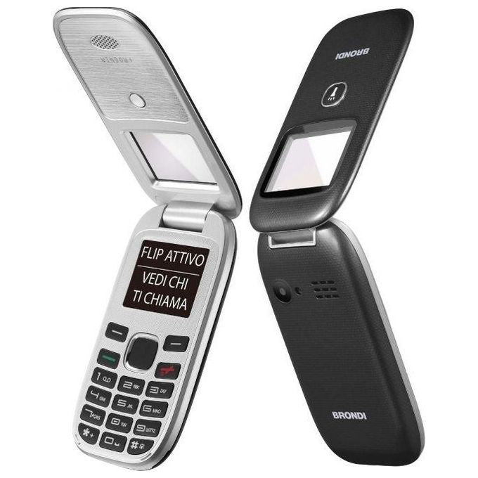 Brondi WINDOW+ Telefono Cellulare a Conchiglia Dual SIM 2G Display 1.77'' Bluetooth Radio FM colore Nero