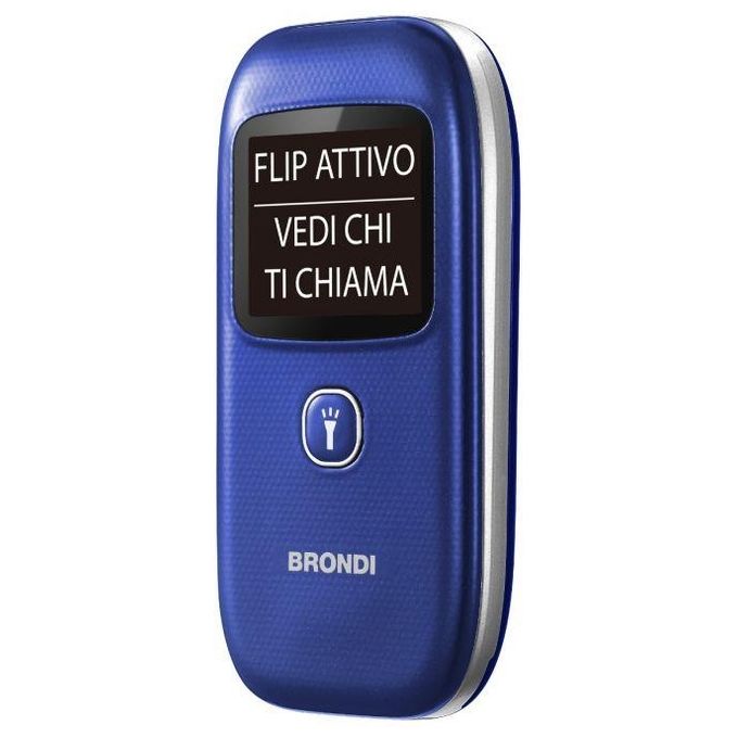 Brondi 10278092 Window+ Telefono Cellulare a Conchiglia Flip Attivo Dual SIM Display 1.77'' 1.3 MP colore Blu