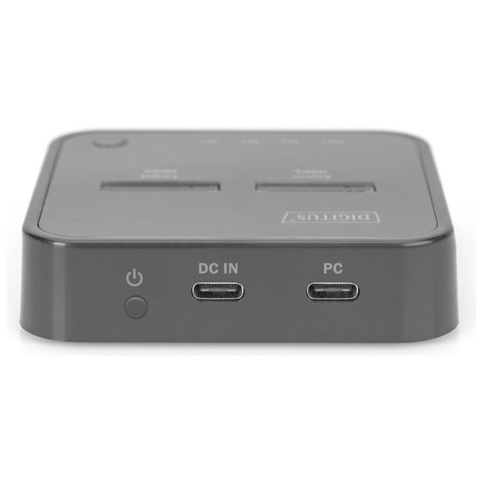 DIGITUS DA-71545 Stazione di Docking Dual M.2 NVMe SSD USB-C 3.2 Gen 2 fino a 10 Gbps Clonazione Offline colore Nero