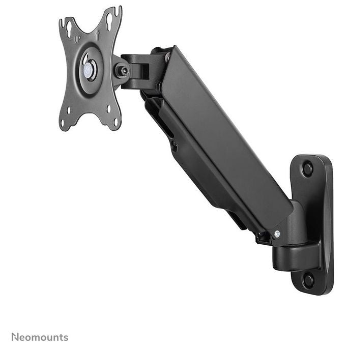 Neomounts WL70-440BL11 Supporto a Parete Full Motion per Monitor e TV 17-32'' VESA 75x75 100x100 mm Regolazione Altezza con Molla a Gas Rotazione 360° Inclinazione -45° +90° colore Nero