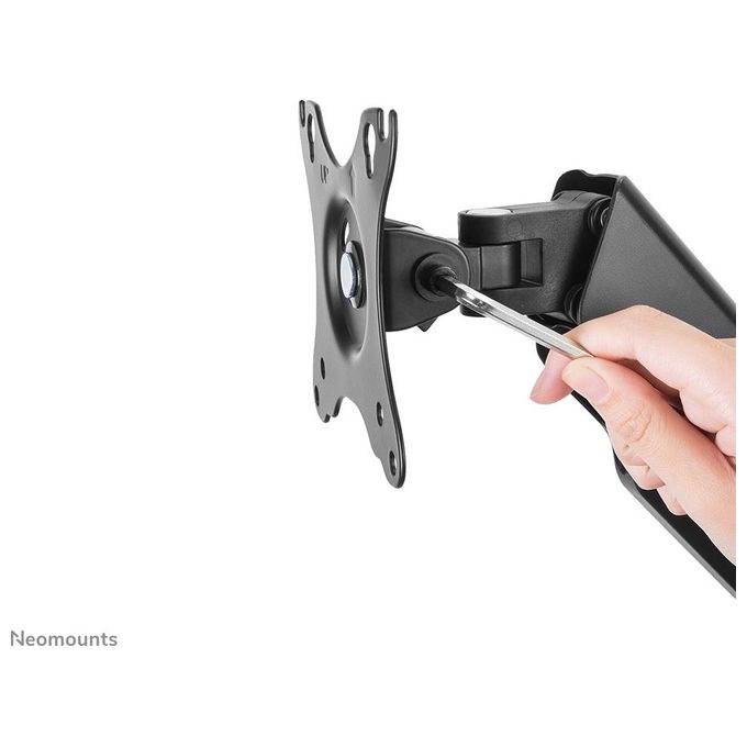 Neomounts WL70-440BL11 Supporto a Parete Full Motion per Monitor e TV 17-32'' VESA 75x75 100x100 mm Regolazione Altezza con Molla a Gas Rotazione 360° Inclinazione -45° +90° colore Nero