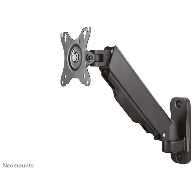 Neomounts WL70-440BL11 Supporto a Parete Full Motion per Monitor e TV 17-32'' VESA 75x75 100x100 mm Regolazione Altezza con Molla a Gas Rotazione 360° Inclinazione -45° +90° colore Nero