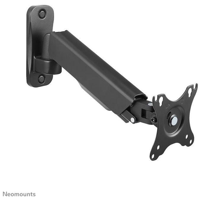 Neomounts WL70-440BL11 Supporto a Parete Full Motion per Monitor e TV 17-32'' VESA 75x75 100x100 mm Regolazione Altezza con Molla a Gas Rotazione 360° Inclinazione -45° +90° colore Nero