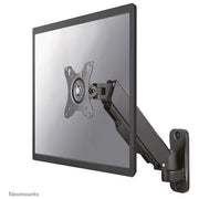 Neomounts WL70-440BL11 Supporto a Parete Full Motion per Monitor e TV 17-32'' VESA 75x75 100x100 mm Regolazione Altezza con Molla a Gas Rotazione 360° Inclinazione -45° +90° colore Nero