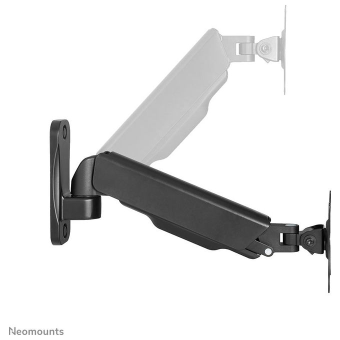 Neomounts WL70-440BL11 Supporto a Parete Full Motion per Monitor e TV 17-32'' VESA 75x75 100x100 mm Regolazione Altezza con Molla a Gas Rotazione 360° Inclinazione -45° +90° colore Nero