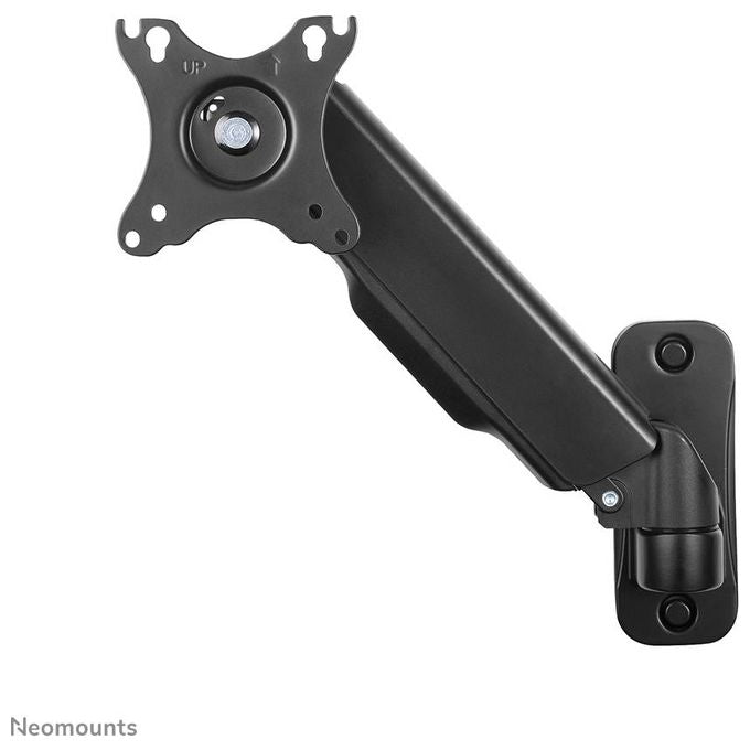 Neomounts WL70-440BL11 Supporto a Parete Full Motion per Monitor e TV 17-32'' VESA 75x75 100x100 mm Regolazione Altezza con Molla a Gas Rotazione 360° Inclinazione -45° +90° colore Nero