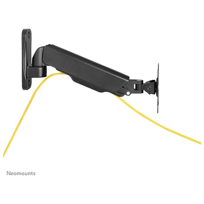 Neomounts WL70-440BL11 Supporto a Parete Full Motion per Monitor e TV 17-32'' VESA 75x75 100x100 mm Regolazione Altezza con Molla a Gas Rotazione 360° Inclinazione -45° +90° colore Nero