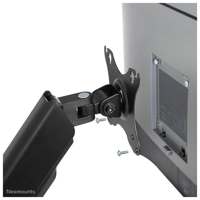 Neomounts WL70-440BL11 Supporto a Parete Full Motion per Monitor e TV 17-32'' VESA 75x75 100x100 mm Regolazione Altezza con Molla a Gas Rotazione 360° Inclinazione -45° +90° colore Nero