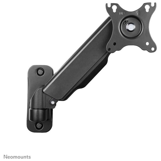 Neomounts WL70-440BL11 Supporto a Parete Full Motion per Monitor e TV 17-32'' VESA 75x75 100x100 mm Regolazione Altezza con Molla a Gas Rotazione 360° Inclinazione -45° +90° colore Nero