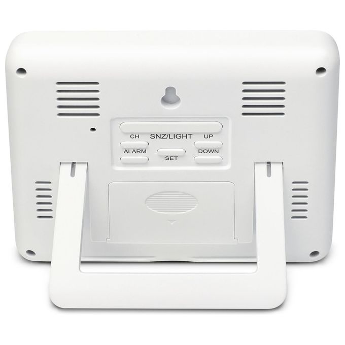 Explore Scientific WSH4003GYE000 Stazione Meteo Radio-Controllata con Allarme 3 Sensori Display LCD Retroilluminato colore Bianco
