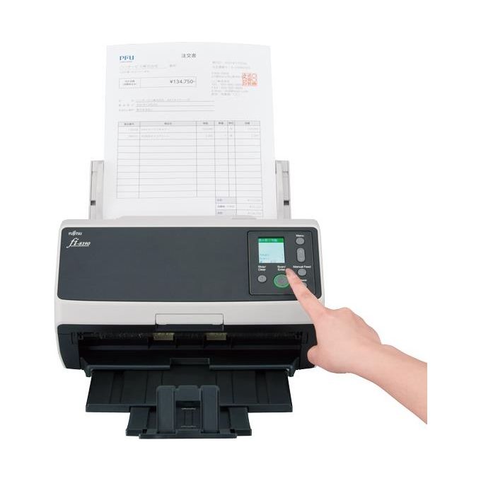 Fujitsu PA03810-B001 FI-8190 Alimentatore Automatico di Documenti (ADF) + Scansione Manuale 600 x 600 DPI Formato A4 colore Nero Grigio