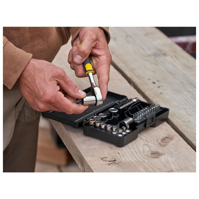 Stanley Set Chiavi a Bussola 1-4'' Compatto 37 Pezzi Nero
