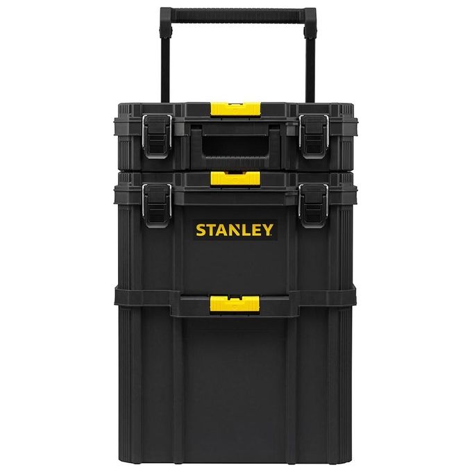 Stanley STST83319-1 Carrello Portautensili Modulare 3 in 1 80 L 45 Kg Maniglia Telescopica Ruote 7'' colore Nero