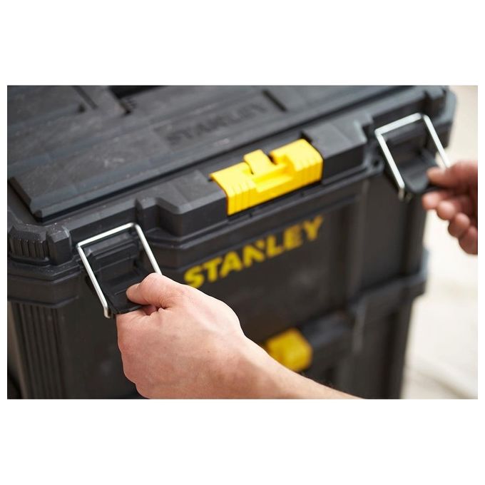 Stanley STST83319-1 Carrello Portautensili Modulare 3 in 1 80 L 45 Kg Maniglia Telescopica Ruote 7'' colore Nero