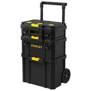Stanley STST83319-1 Carrello Portautensili Modulare 3 in 1 80 L 45 Kg Maniglia Telescopica Ruote 7'' colore Nero