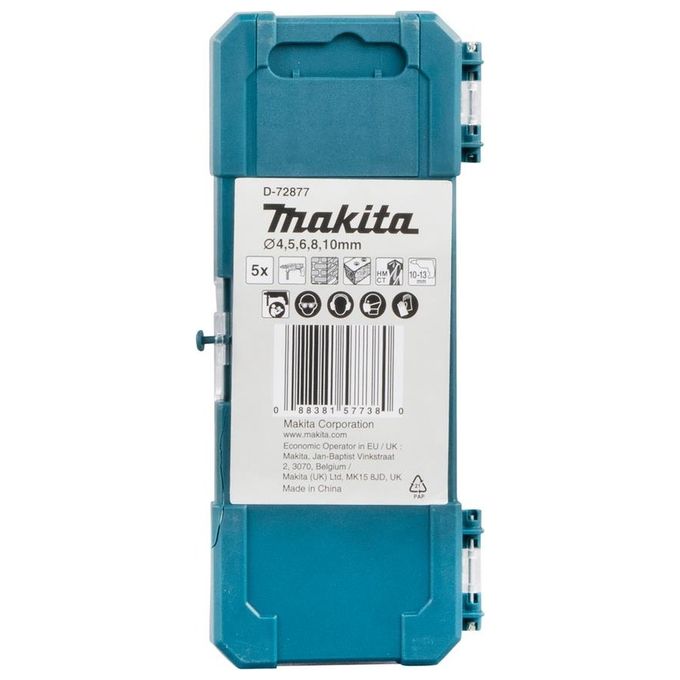 Makita D-72877 Set di 5 Punte per Trapano TCT-Set 4-10mm