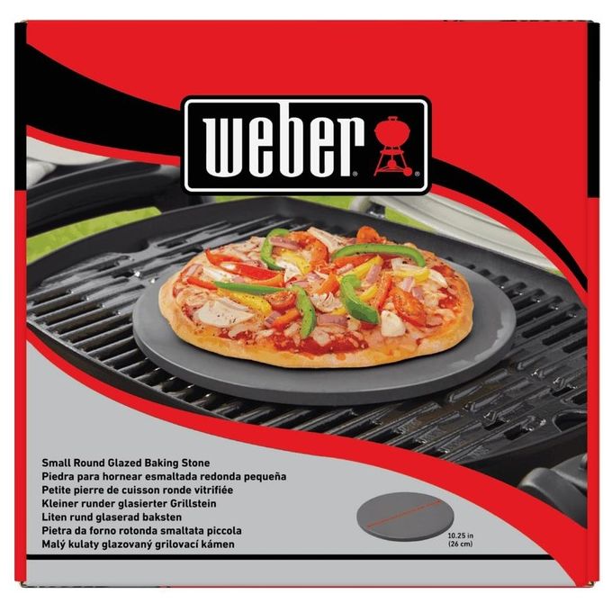 Weber 18413 Pietra per Pizza Rotonda in Cordierite per Grill 26 cm colore Grigio