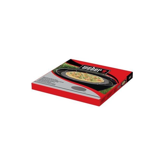 Weber 18412 Pietra Refrattaria per Pizza Rotonda Cordierite Smaltata 36 cm colore Nero
