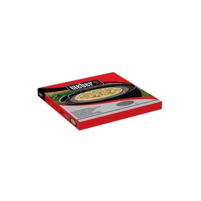 Weber 18412 Pietra Refrattaria per Pizza Rotonda Cordierite Smaltata 36 cm colore Nero