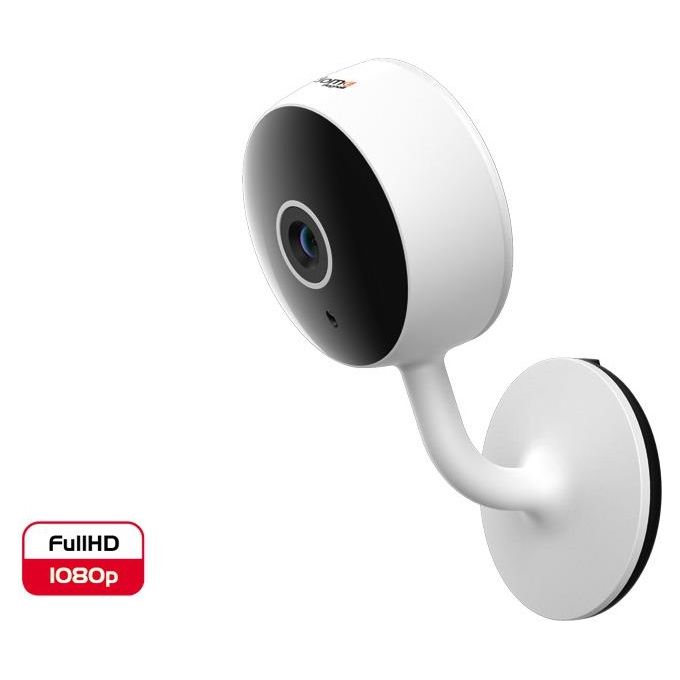 Beghelli 60020 Smart Camera Mini Telecamera Wi-Fi Full HD 1080p 2 MP Visione Notturna 10m Sensore Movimento Audio Bidirezionale colore Bianco