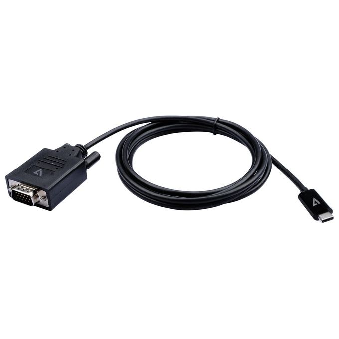V7 V7UCVGA-2M VGA (D-Sub) USB Tipo-C Nero