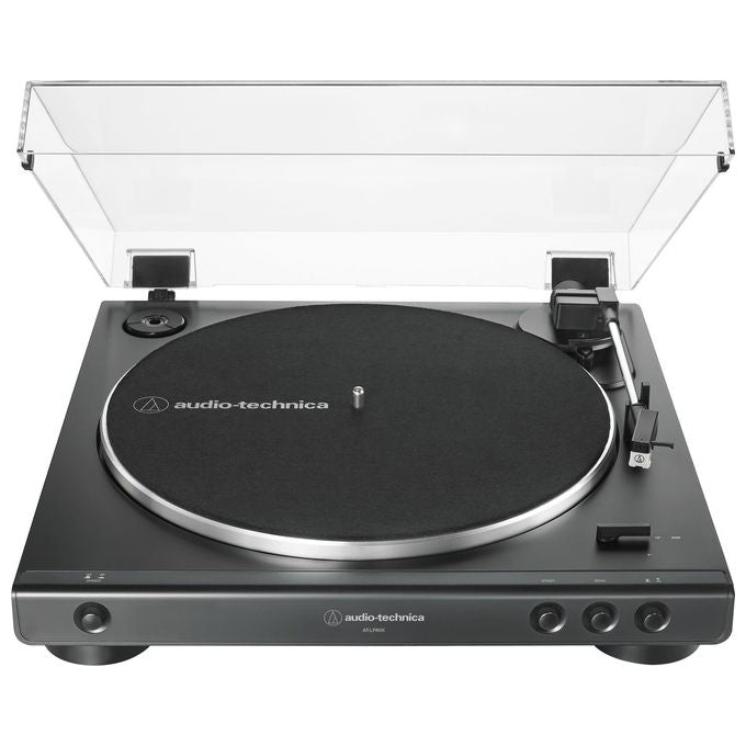 Audio-Technica AT-LP60XBK Giradischi a Cinghia Completamente Automatico 33 1-3 e 45 rpm Preamplificatore Phono Integrato colore Nero