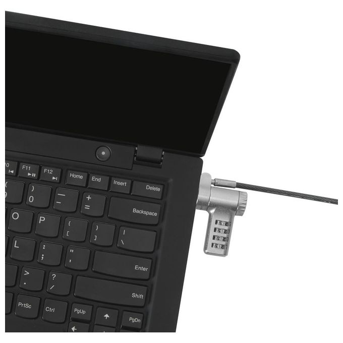 Targus ASP96RGL Lucchetto Combinato Universale Reimpostabile 4 Cifre Cavo 2 m in Acciaio Galvanizzato Rotazione Testa 360 Gradi per Laptop Monitor PC colore Argento