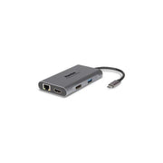 Hamlet HDKC-PD400D Docking Station USB-C Power Delivery 85W Dual Display 4K HDMI DisplayPort 3x USB 3.0 LAN Gigabit colore Grigio