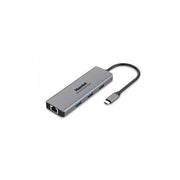 Hamlet HDKC-PD200U Docking Station USB-C Power Delivery 85W 4 porte USB 3.0 HDMI Gigabit Ethernet uscita audio 3.5 mm colore Grigio