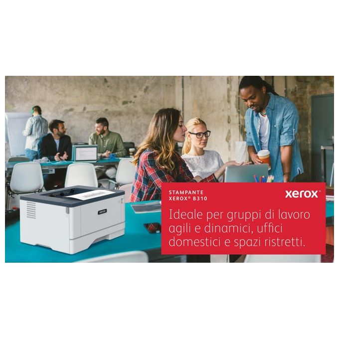 Xerox B310V_DNI B310 Stampante Laser A4 Monocromatica 40 ppm Fronte Retro Wi-Fi 2 Vassoi 350 Fogli colore Bianco