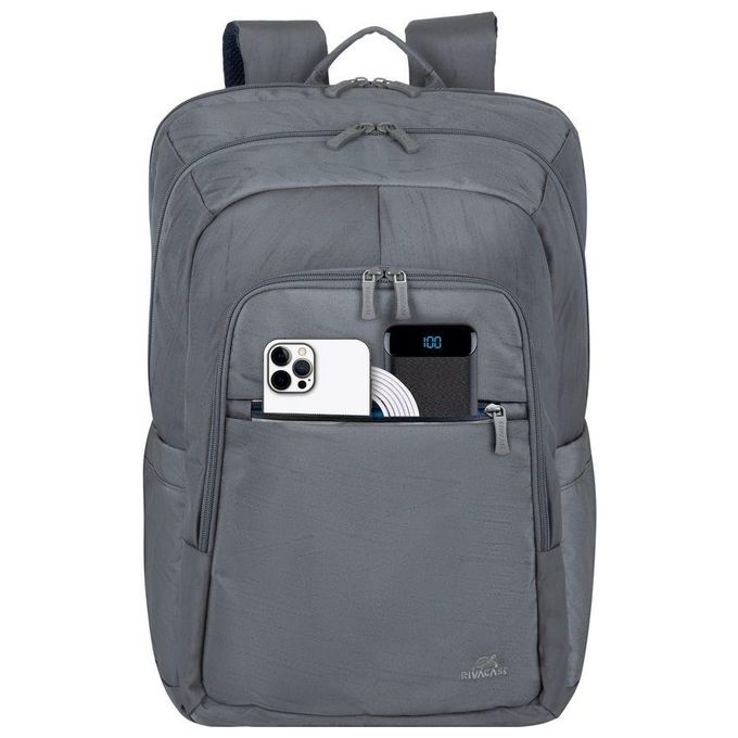 RivaCase 7569 Alpendorf Eco Zaino per Notebook fino a 17.3'' realizzato in Poliestere Riciclato (RPET) resistente all'acqua con scomparto imbottito per laptop e tablet colore Grigio