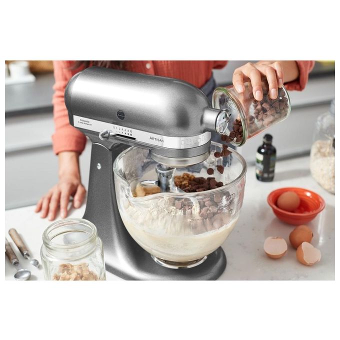 KitchenAid 5KSM185PSEMS Artisan Impastatrice Planetaria 300W 4,8 L 10 velocita' movimento planetario colore Medallion Silver