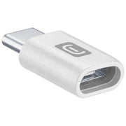 CELLULARLINE Adattatore da MICRO USB a USB-C per la conversione da MICRO USB a USB-C in colore Bianco compatibile con cavi smartphone