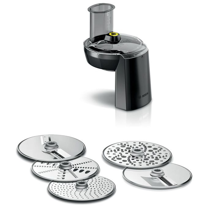 Bosch MUZS68VL Set di attacchi per miscelare e lavorare prodotti alimentari con 5 dischi in acciaio inox colore Nero Trasparente