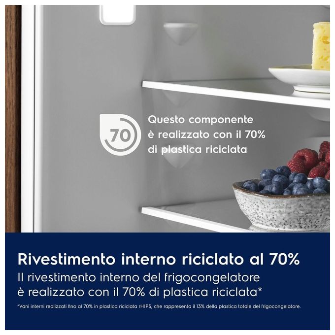 Electrolux KNP7TE75S Serie 700 Frigorifero Combinato da Incasso 376 L 188 cm Classe E 35 dB TwinTech Total No Frost colore Bianco