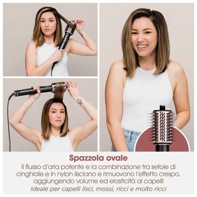 Shark HD424EU FlexStyle Asciugacapelli Styler 3in1 1400W tecnologia Coanda 4 accessori inclusi colore Nero Rose Gold