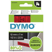 Dymo Nastro D1 12mmx7m Nero Rosso
