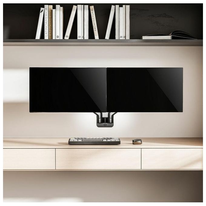 Equip 650138 Staffa a Parete per Doppio Monitor 17'' 32'' VESA 75x75 100x100 mm 18 Kg colore Nero