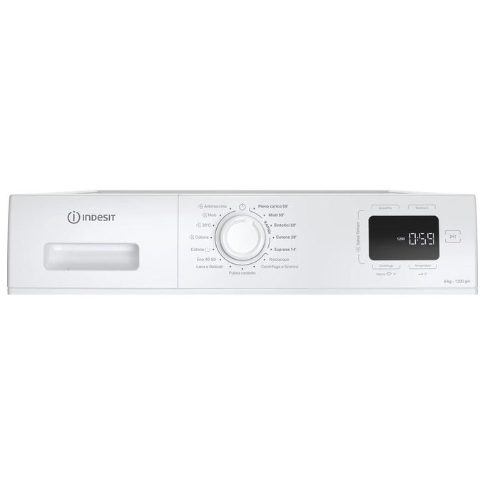Indesit IM862MYTIMEIT Lavatrice a caricamento frontale 8 Kg 1200 giri Classe B Motore Inverter 55 cm Bianco