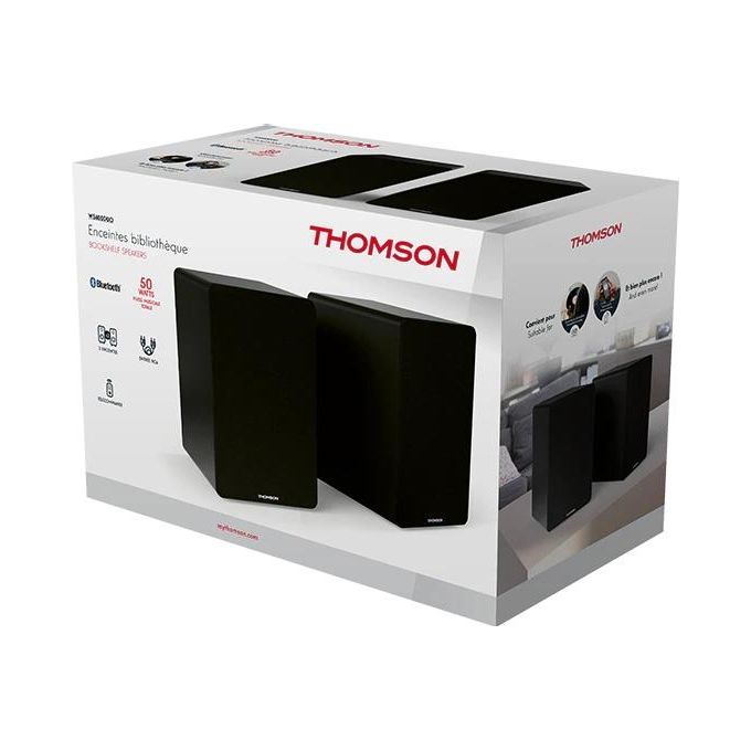 Thomson WS400DUO Casse Acustiche da Scaffale 2.0 50W Bluetooth 5.0 Ingresso RCA Telecomando colore Nero