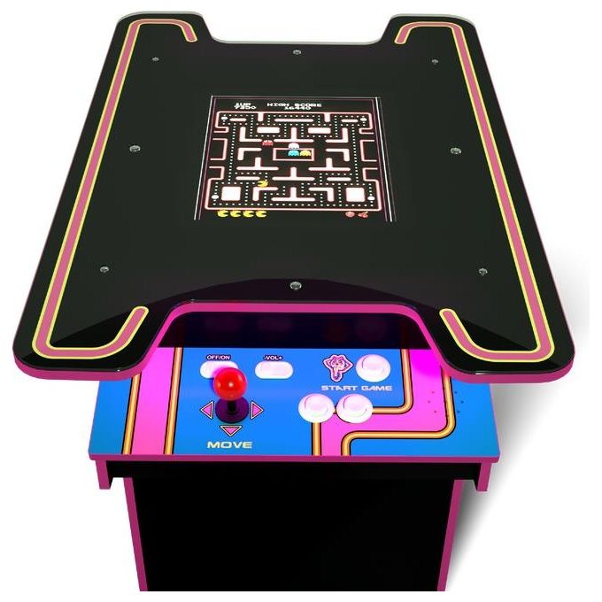 Arcade1up MSP-H-01241 Ms Pac-Man Head to Head Tavolo Cabinato Arcade Console Retrogaming Schermo LCD 17'' 12 Giochi colore Nero