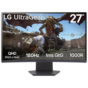 LG 27GS60QX-B Monitor PC 27'' 2560 x 1440 Pixel Quad HD LCD Curvo 1 ms 180 Hz HDR10 colore Nero
