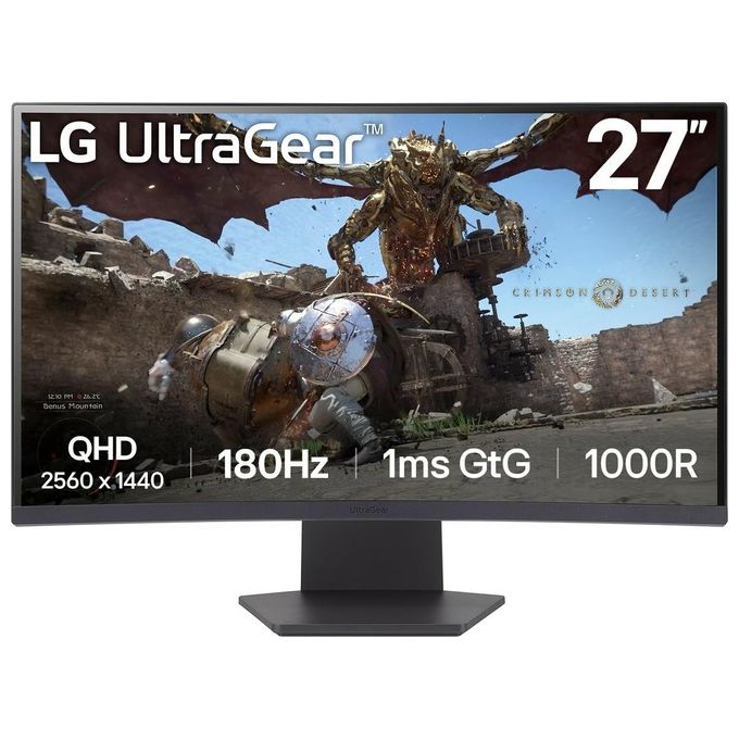LG 27GS60QX-B Monitor PC 27'' 2560 x 1440 Pixel Quad HD LCD Curvo 1 ms 180 Hz HDR10 colore Nero
