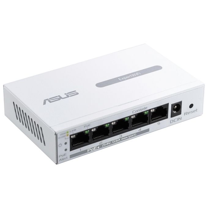 ASUS 90IG08D0-MO3B00 ExpertWiFi EBP15 Switch Gestito Gigabit Ethernet con 5 Porte di cui 4 PoE+ 60 W colore Bianco