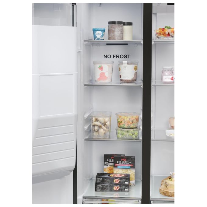 Haier HSR5918DIPB SBS 90 Serie 5 Frigorifero Americano Side by Side 511 L 177 cm Classe D 40 dB No Frost Dispenser Acqua e Ghiaccio colore Nero